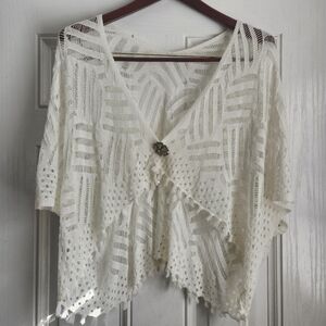Women's White Knit Coverup Size Small